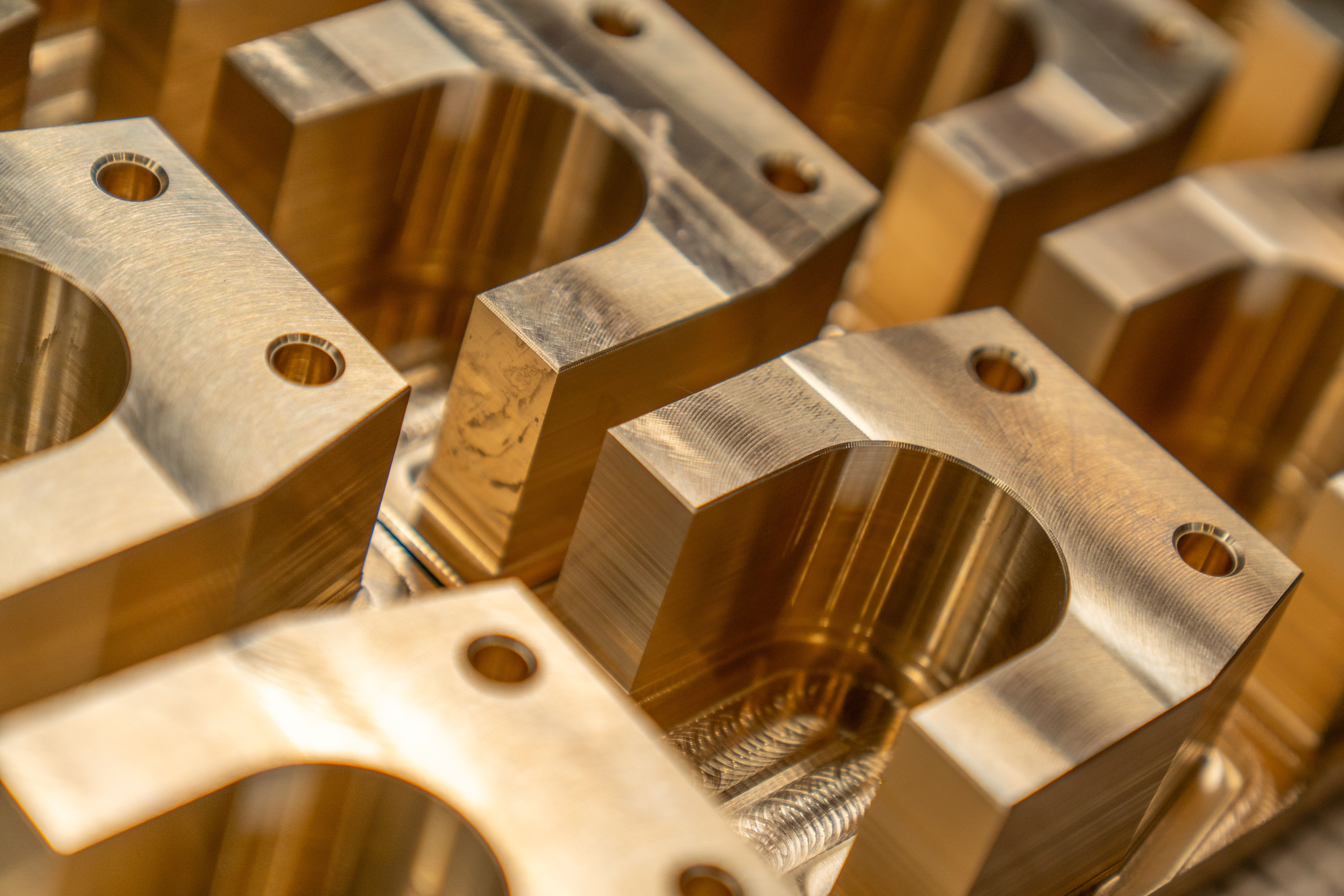 Brass and metal stock ready for CNC machining